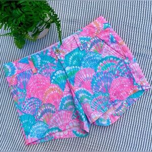 NWOT Lilly Pulitzer Oh Shello Vibrant Pink Blue Shell Shorts Womens size 0